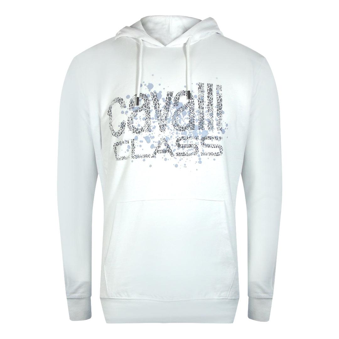 White - Front - Cavalli Class Mens Spray Logo Hoodie