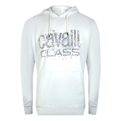 White - Front - Cavalli Class Mens Spray Logo Hoodie