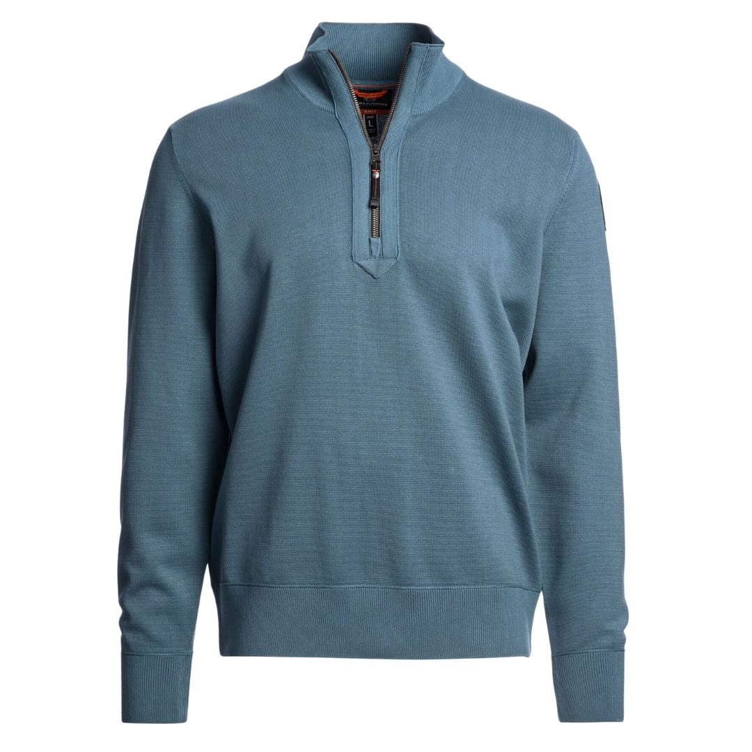 Marine Blue - Front - Parajumpers Unisex Adult Basic Scoe Half Zip Sweatshirt