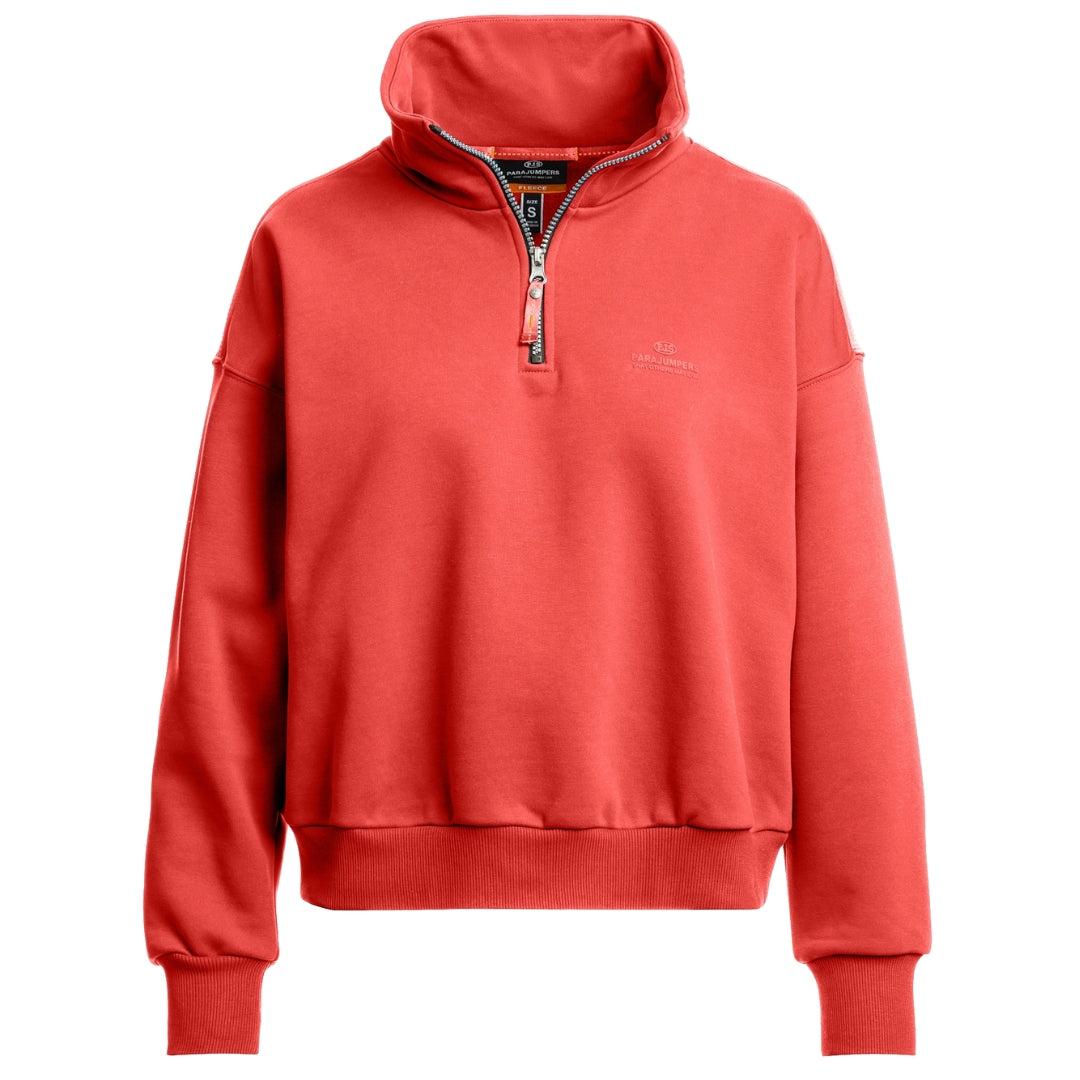 Cherry Red - Front - Parajumpers Unisex Adult Zendaya Half Zip Sweatshirt
