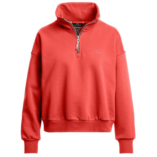 Cherry Red - Front - Parajumpers Unisex Adult Zendaya Half Zip Sweatshirt