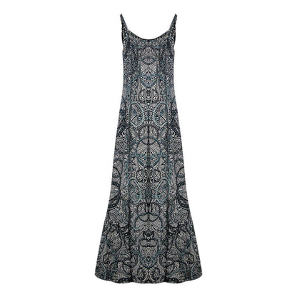 Black - Back - Inoa Womens-Ladies Jafari Silk Frill Spaghetti Strap Maxi Dress