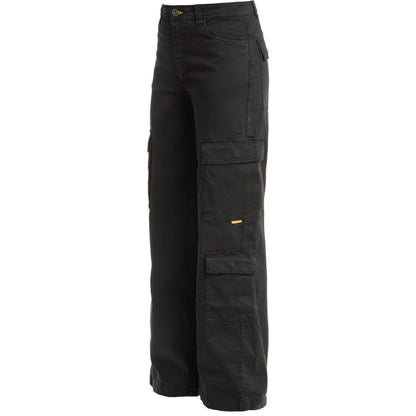 Black - Side - Parajumpers Womens-Ladies Lela Cargo Trousers