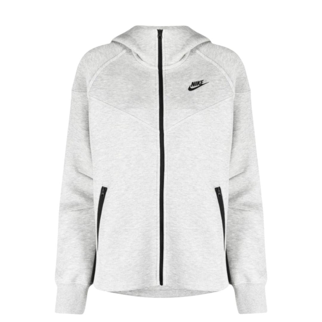 Grey - Front - Nike Womens-Ladies Plain Full Zip Hoodie