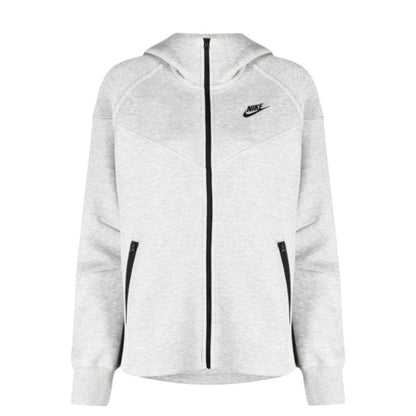 Grey - Front - Nike Womens-Ladies Plain Full Zip Hoodie