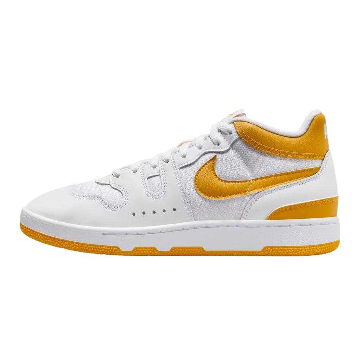 White-Yellow - Side - Nike Mens Attack Leather Trainers