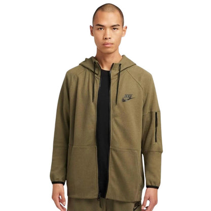 Khaki Green - Lifestyle - Nike Mens Plain Full Zip Hoodie
