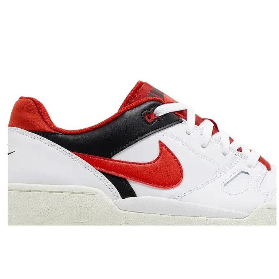 White-Red - Back - Nike Mens Full Force Leather Low Trainers