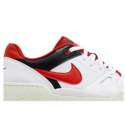 White-Red - Back - Nike Mens Full Force Leather Low Trainers