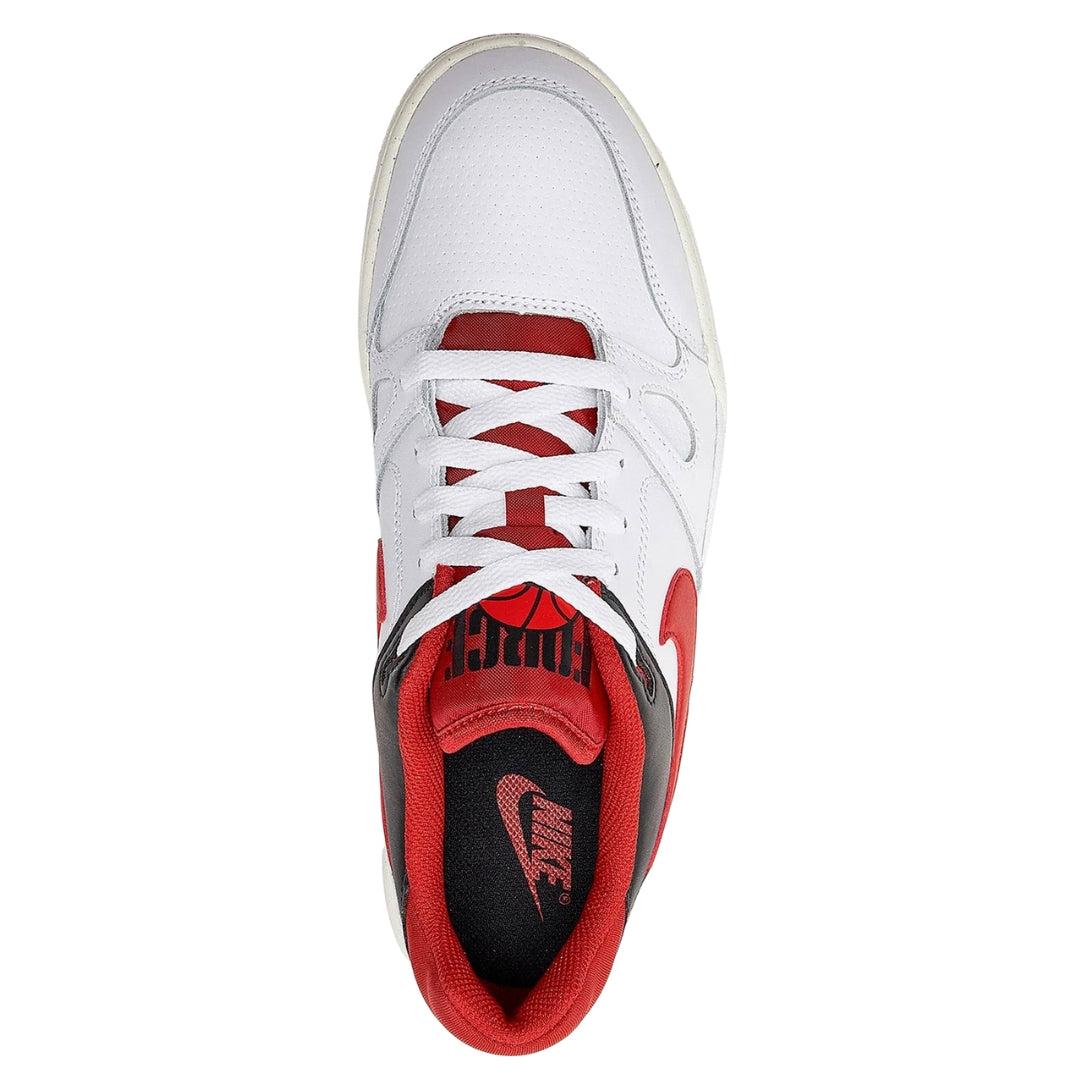 White-Red - Pack Shot - Nike Mens Full Force Leather Low Trainers