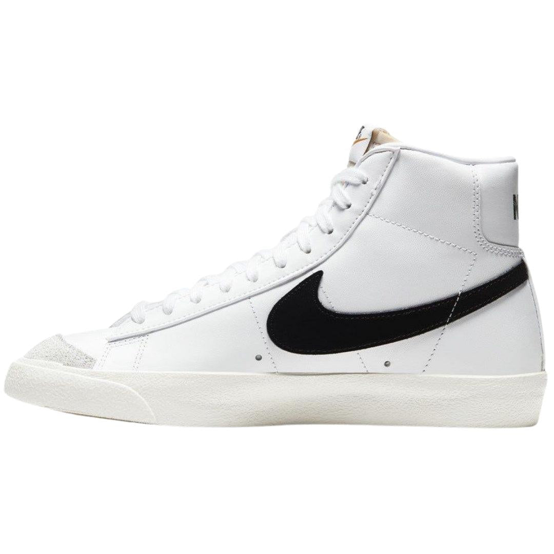 White-Black - Side - Nike Unisex Adult Blazer 77 Leather Mid Cut Trainers