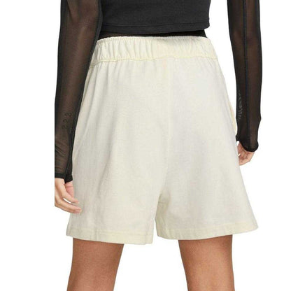 Cream - Back - Nike Womens-Ladies Jersey High Rise Loose Fit Shorts