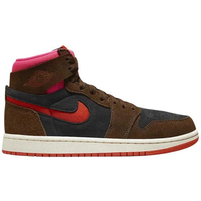 Brown-Black-Pink - Side - Nike Unisex Adult Air Jordan 2 Zoom Air Comfort 2 Suede Trainers