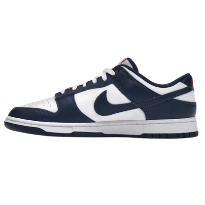 Blue-White - Lifestyle - Nike Mens Dunk Retro Leather Low Trainers