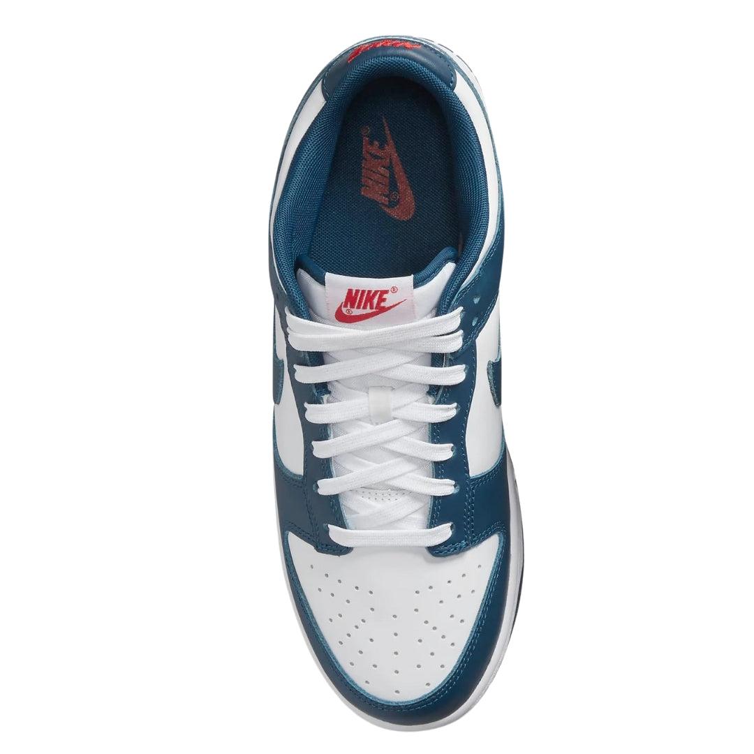 Blue-White - Pack Shot - Nike Mens Dunk Retro Leather Low Trainers