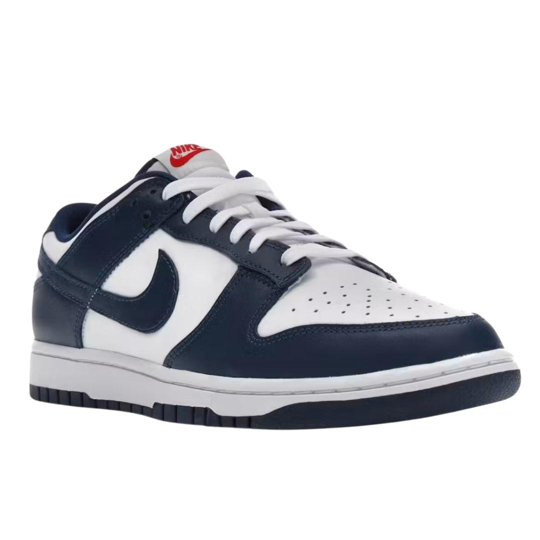 Blue-White - Front - Nike Mens Dunk Retro Leather Low Trainers