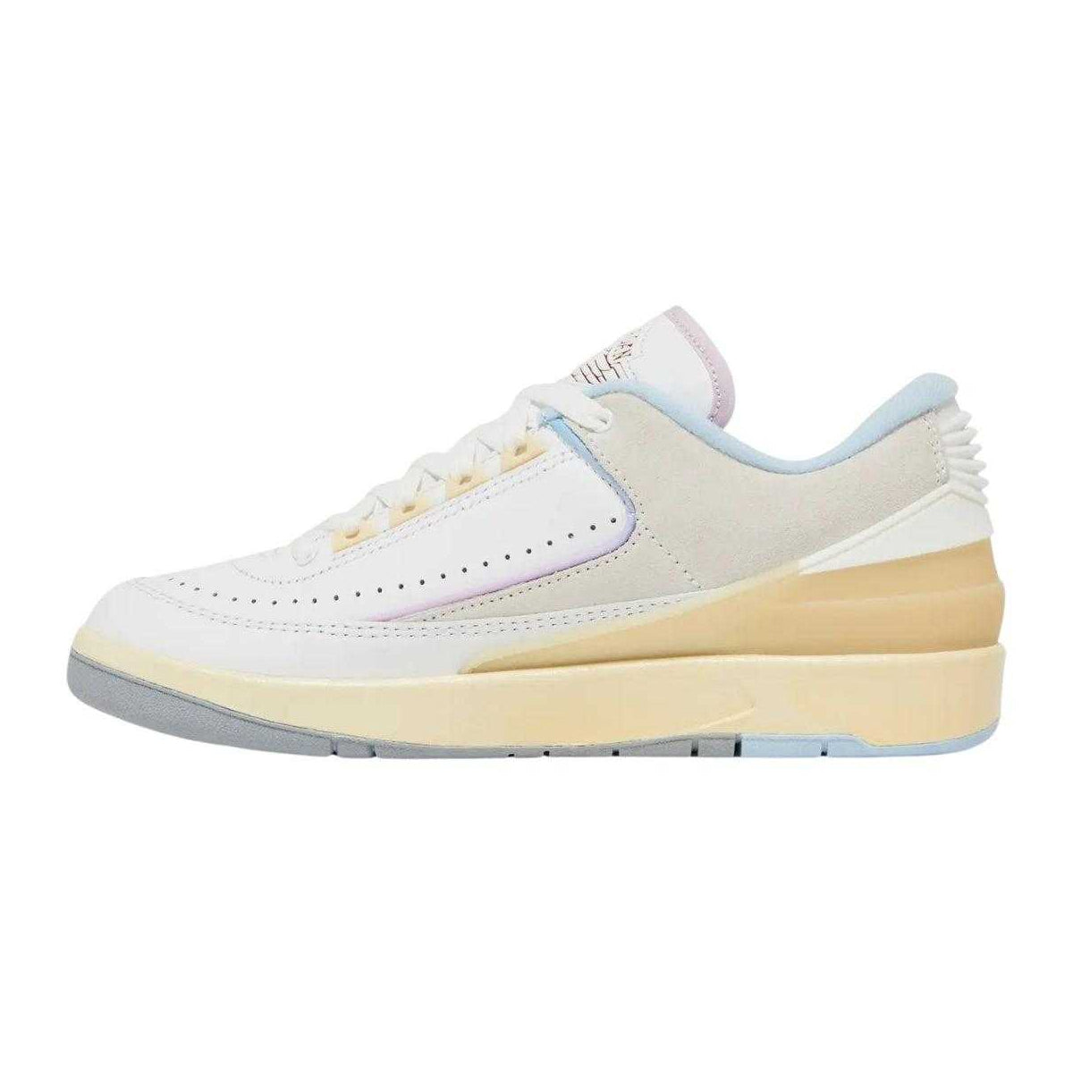 White-Cream - Side - Nike Womens-Ladies Air Jordan 2 Retro Leather Low Trainers