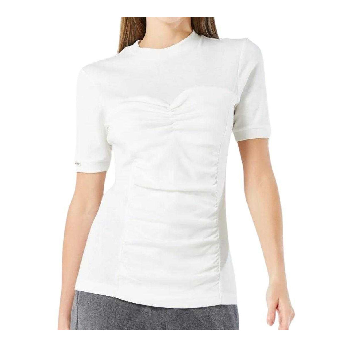 White - Front - Nike Womens-Ladies Ruched Sports T-Shirt