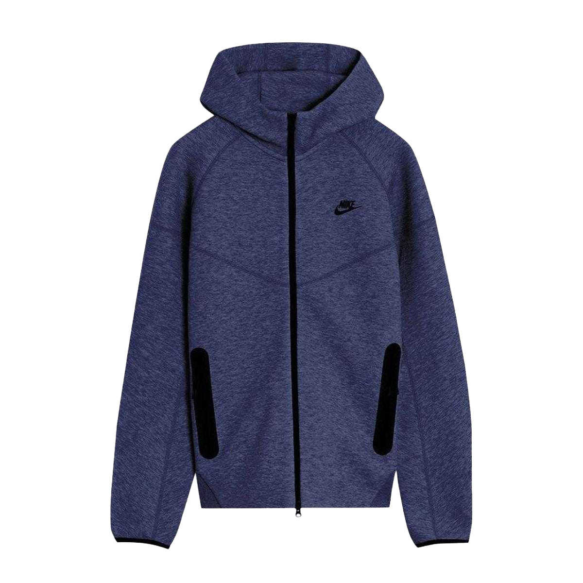 Navy Blue - Front - Nike Mens Full Zip Hoodie