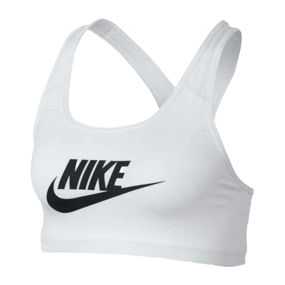 White - Front - Nike Womens-Ladies Swoosh Logo Training Sports Bra