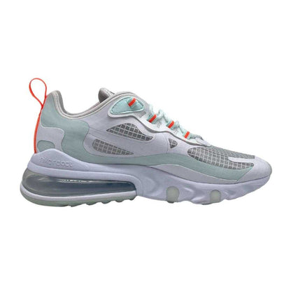 White-Light Blue-Orange - Front - Nike Womens-Ladies Air Max 270 React Trainers