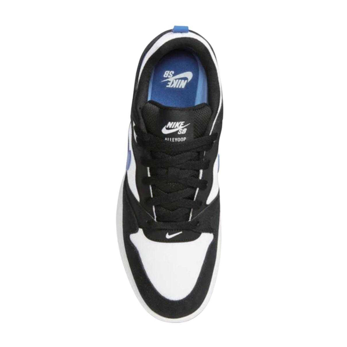 Black-White-Blue - Side - Nike Mens SB Alleyoop Suede Trainers