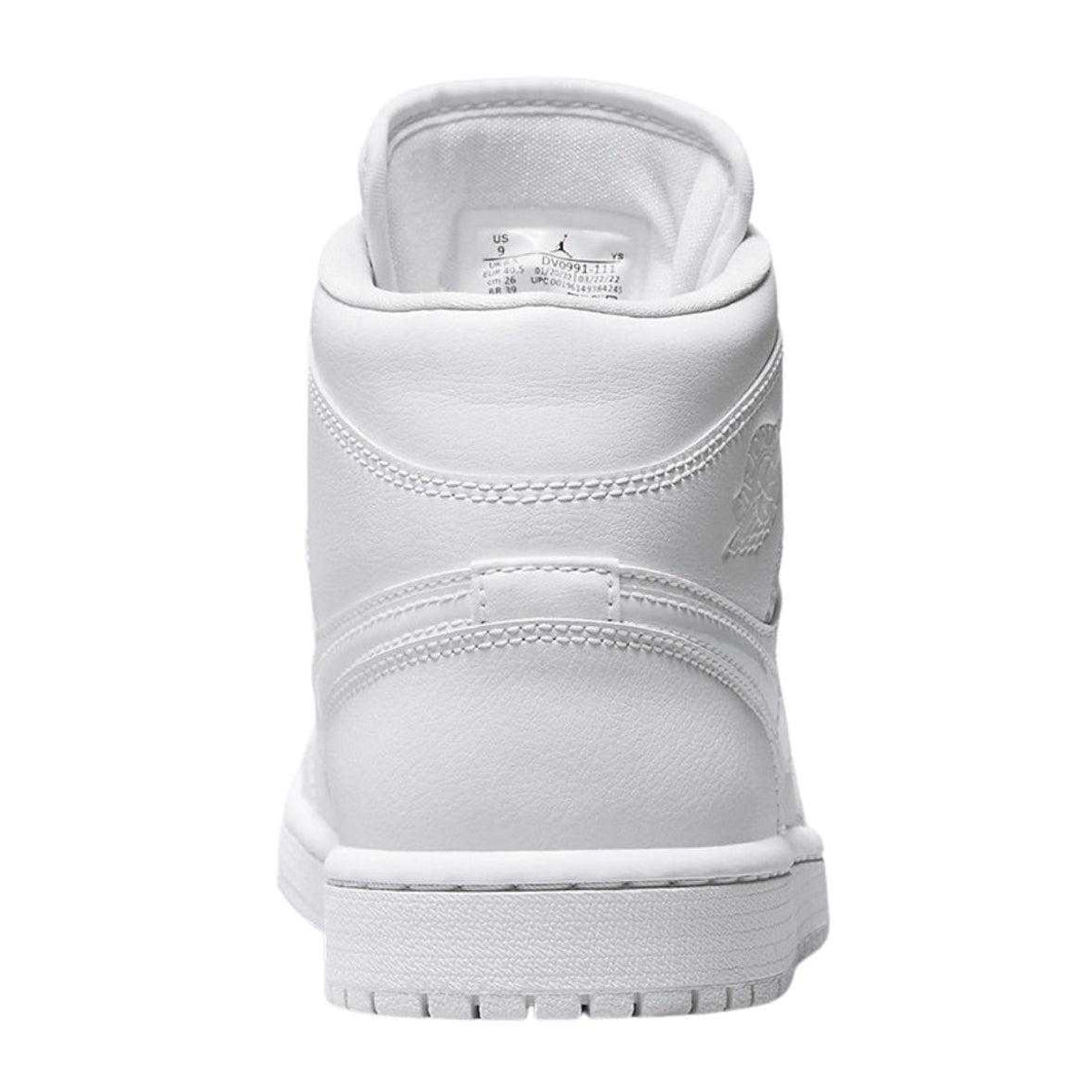 White - Back - Nike Womens-Ladies Air Jordan 1 Leather Mid Cut Trainers