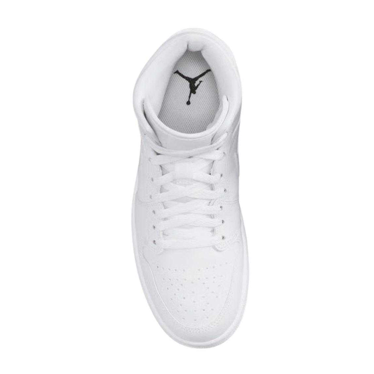 White - Lifestyle - Nike Womens-Ladies Air Jordan 1 Leather Mid Cut Trainers