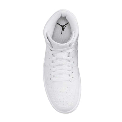 White - Lifestyle - Nike Womens-Ladies Air Jordan 1 Leather Mid Cut Trainers