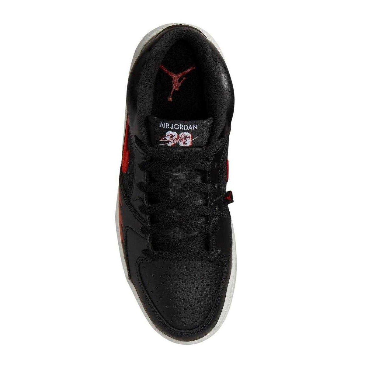 Black-Red - Lifestyle - Nike Womens-Ladies Jordan Stadium 90 Swoosh Leather Trainers