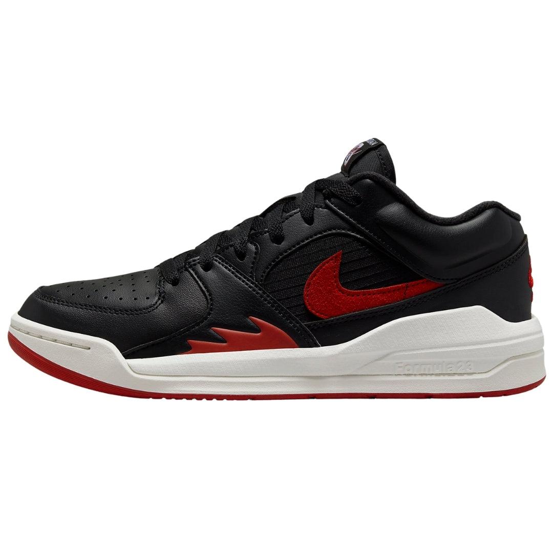 Black-Red Print - Back - Nike Womens-Ladies Jordan Stadium 90 Swoosh Leather Trainers