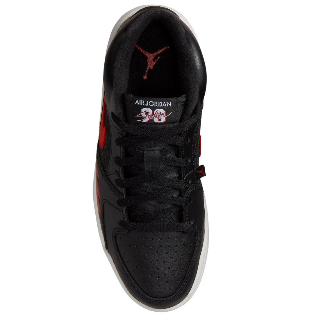 Black-Red Print - Lifestyle - Nike Womens-Ladies Jordan Stadium 90 Swoosh Leather Trainers
