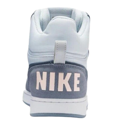 White-Blue - Lifestyle - Nike Womens-Ladies Court Borough Premium Leather Mid Cut Trainers