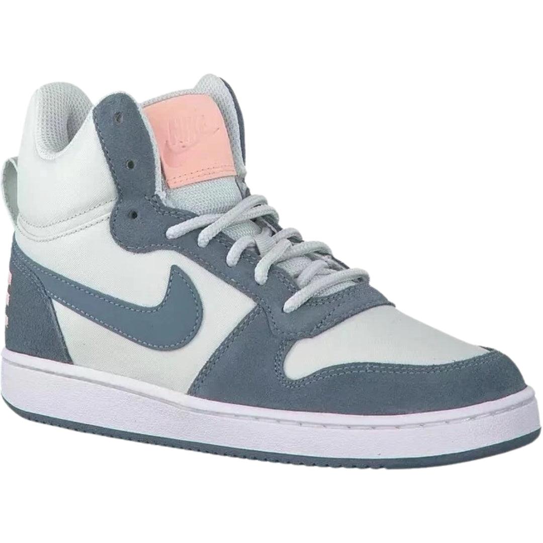 White-Blue - Back - Nike Womens-Ladies Court Borough Premium Leather Mid Cut Trainers