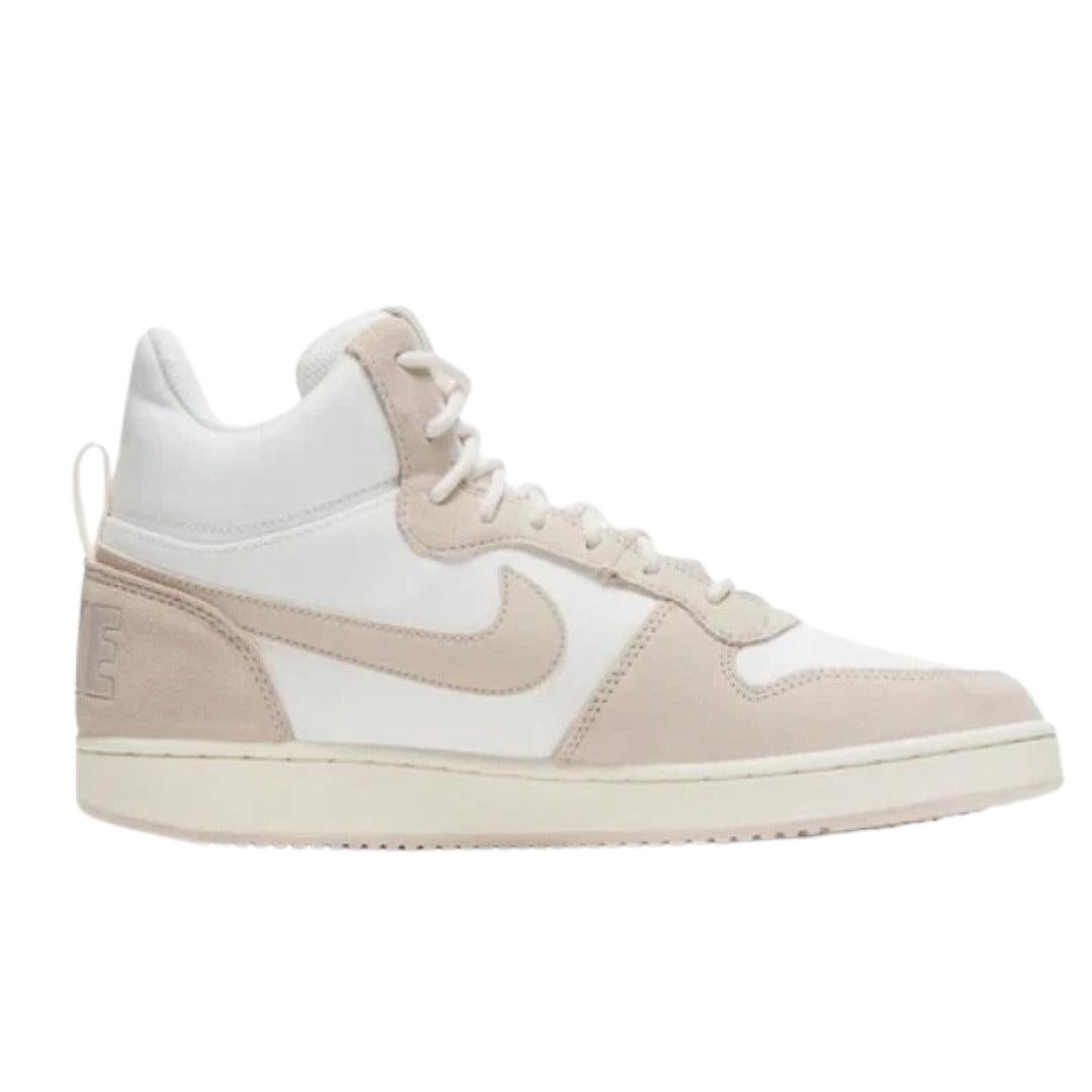 White-Beige - Front - Nike Womens-Ladies Court Borough Premium Leather Mid Cut Trainers