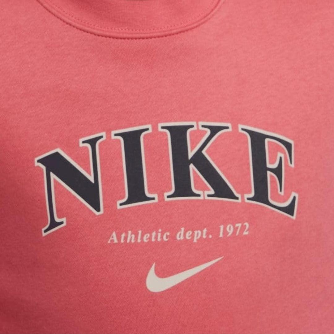 Pink - Side - Nike Mens Youth Swoosh Crew Neck Sweatshirt