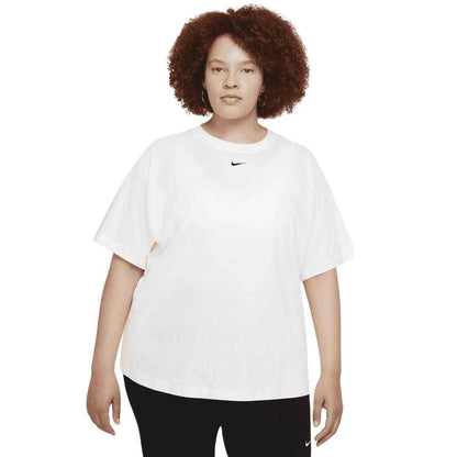 White - Side - Nike Womens-Ladies Small Logo Plus T-Shirt