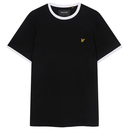 Black - Front - Lyle & Scott Mens Ringer T-Shirt