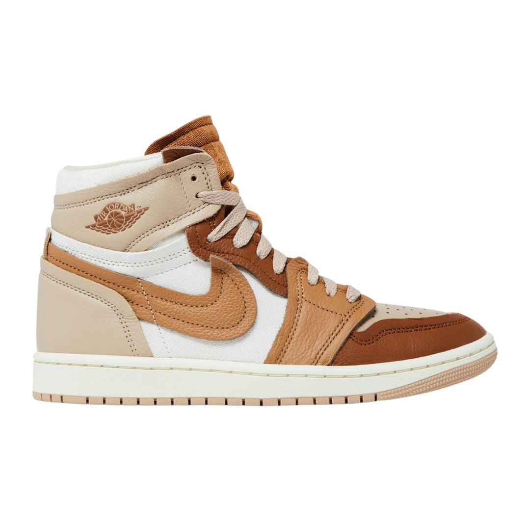 Brown - Front - Nike Womens-Ladies Air Jordan 1 Leather High-top Trainers