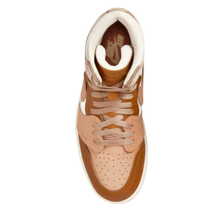 Brown - Side - Nike Womens-Ladies Air Jordan 1 Leather High-top Trainers