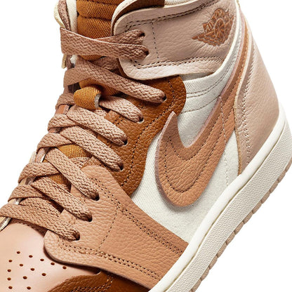 Brown - Lifestyle - Nike Womens-Ladies Air Jordan 1 Leather High-top Trainers