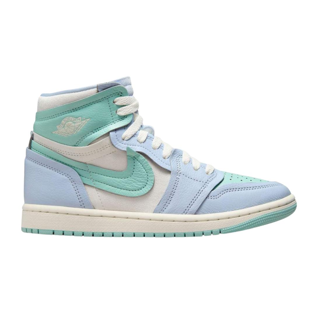 Light Blue - Front - Nike Womens-Ladies Air Jordan 1 Leather High-top Trainers