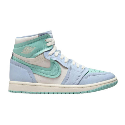 Light Blue - Front - Nike Womens-Ladies Air Jordan 1 Leather High-top Trainers