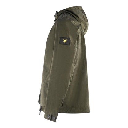 Green - Side - Lyle & Scott Mens Plain Hooded Jacket
