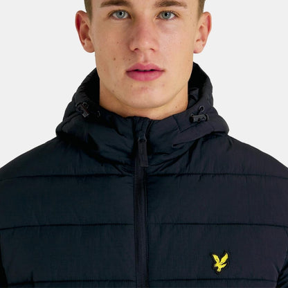 Black - Back - Lyle & Scott Mens Hooded Puffer Jacket