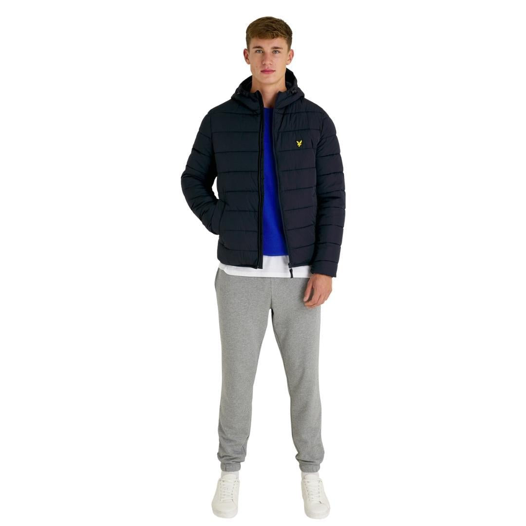 Black - Side - Lyle & Scott Mens Hooded Puffer Jacket