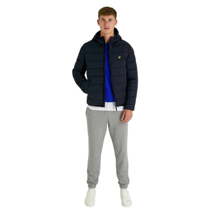 Black - Side - Lyle & Scott Mens Hooded Puffer Jacket
