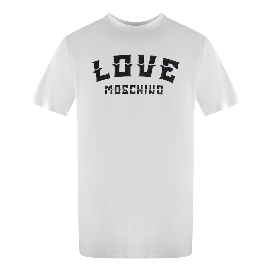 White - Front - Love Moschino Mens Bold Logo T-Shirt