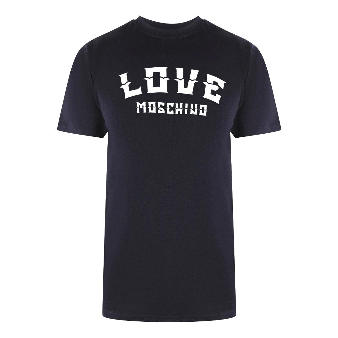 Navy Blue - Front - Love Moschino Mens Bold Logo T-Shirt