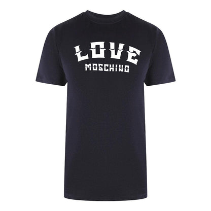 Navy Blue - Front - Love Moschino Mens Bold Logo T-Shirt